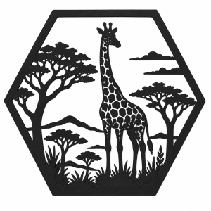 Настенное панно “Жираф” — декоративная сота, 3D-печать, 21 см